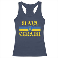 Ukraine Pride Slava Ukraini Racerback Tank Top Vintage Ukrainian Flag