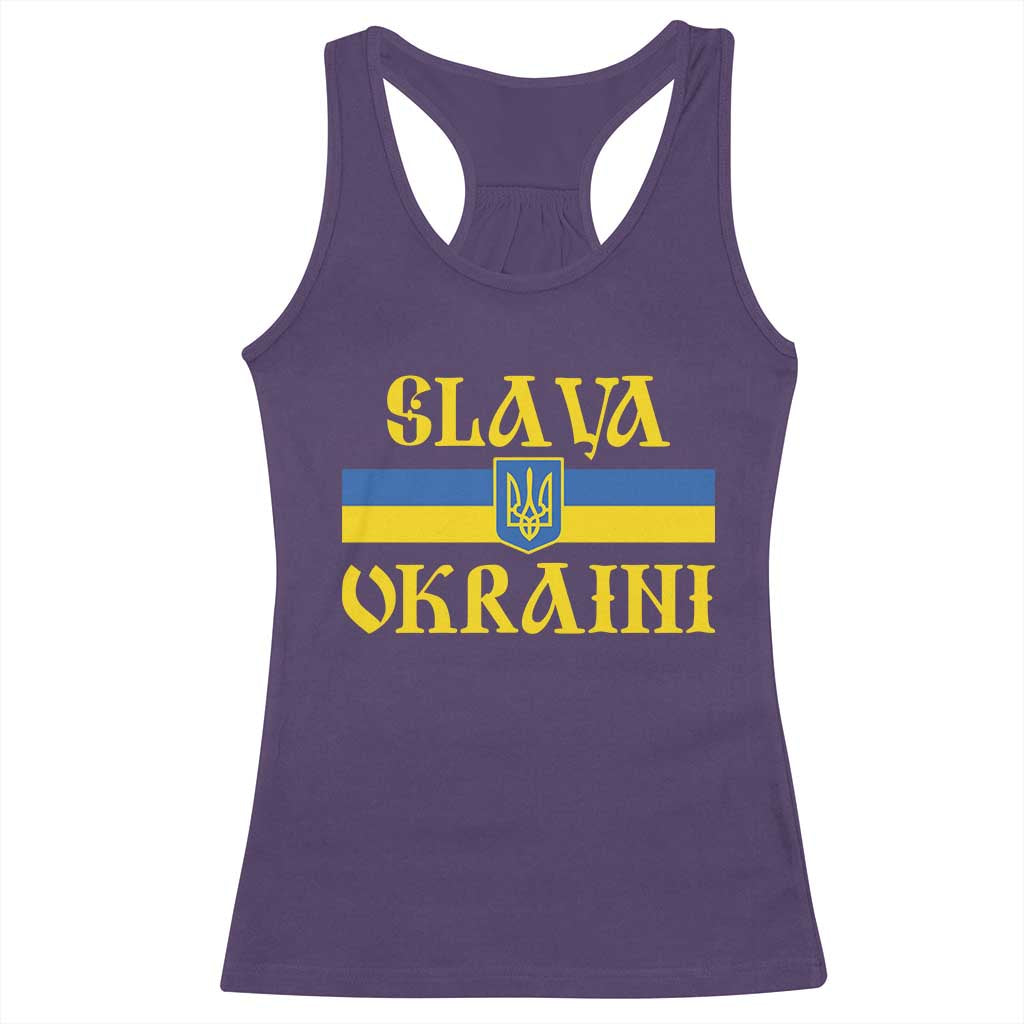 Ukraine Pride Slava Ukraini Racerback Tank Top Vintage Ukrainian Flag
