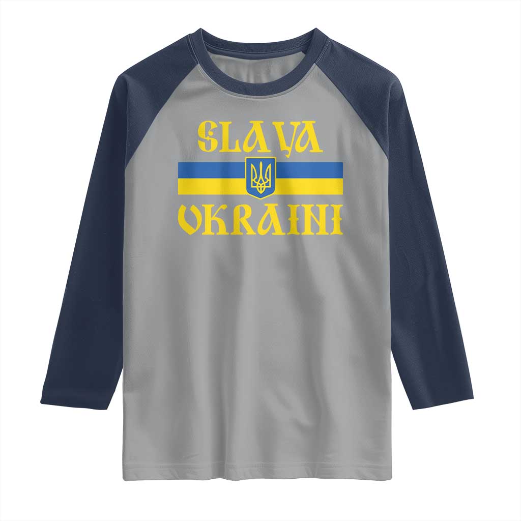 Ukraine Pride Slava Ukraini Raglan Shirt Vintage Ukrainian Flag