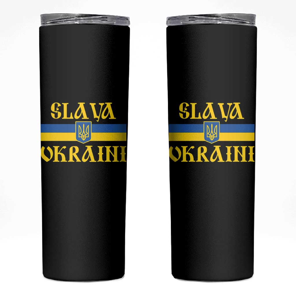 Ukraine Pride Slava Ukraini Skinny Tumbler Vintage Ukrainian Flag