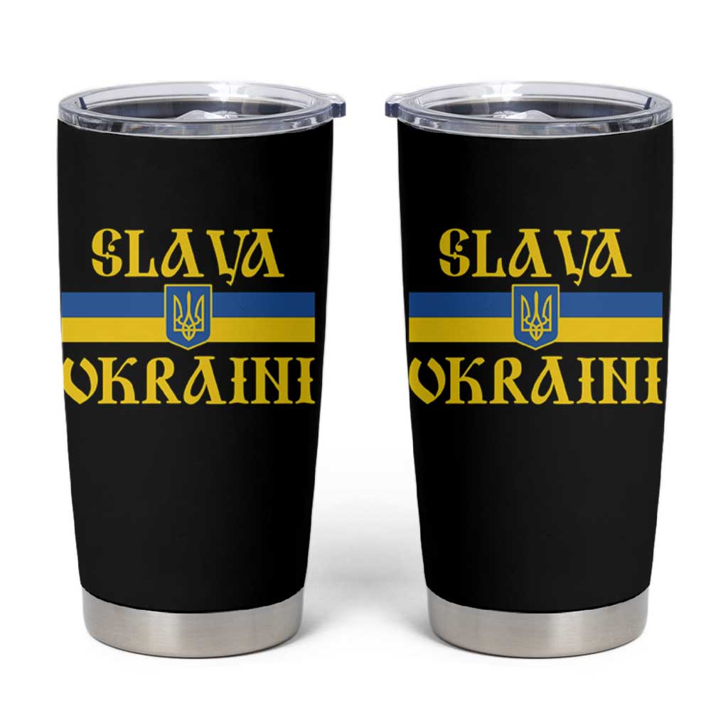 Ukraine Pride Slava Ukraini Tumbler Cup Vintage Ukrainian Flag