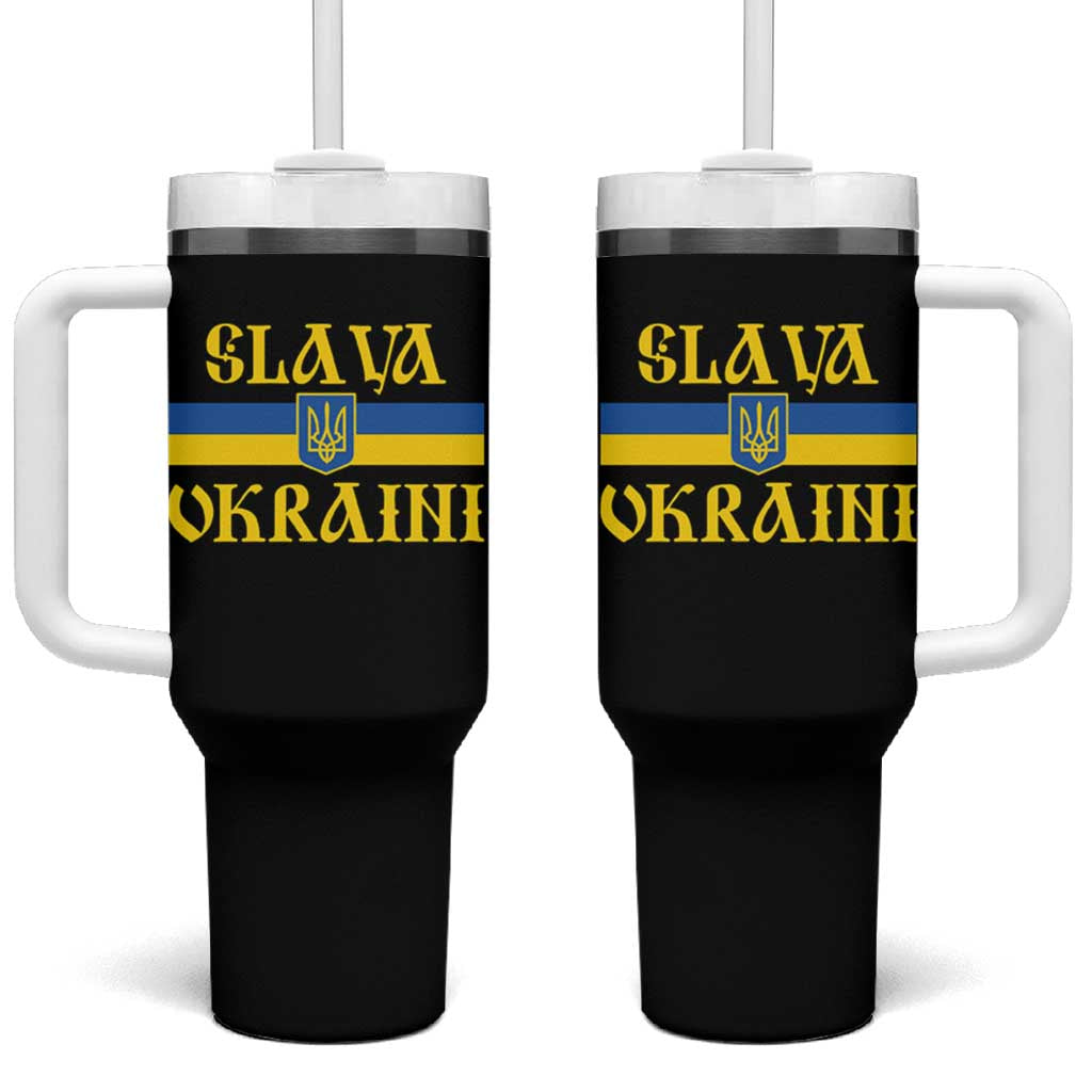 Ukraine Pride Slava Ukraini Tumbler With Handle Vintage Ukrainian Flag