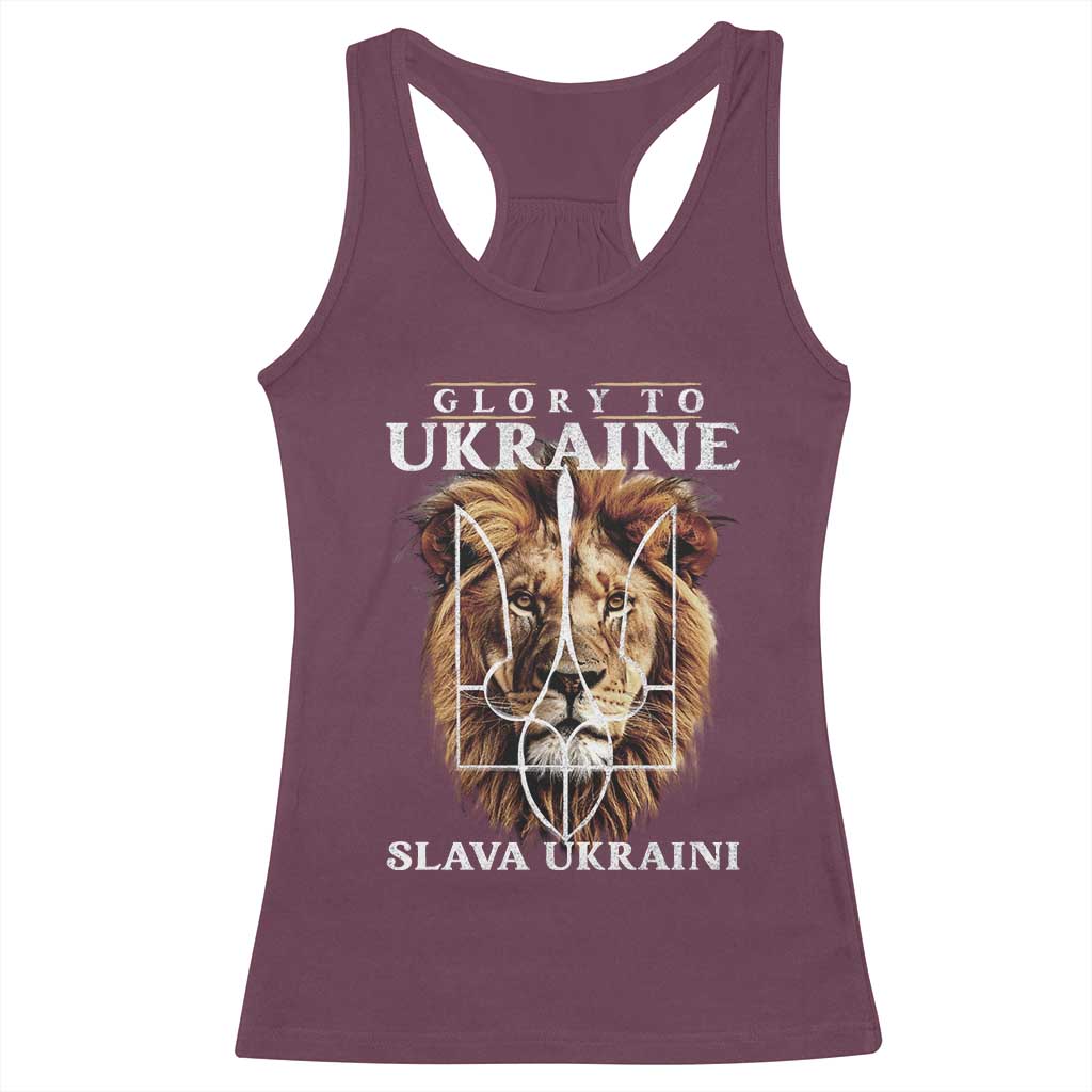 Glory To Ukraine Slava Ukraini Racerback Tank Top Lion King