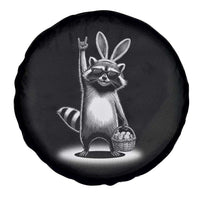 Retro Easter Raccoon Bunny Rock Hand Trash Panda Spare Tire Cover