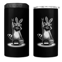 Retro Easter Raccoon Bunny Rock Hand Trash Panda 4 in 1 Can Cooler Tumbler