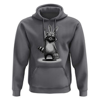 Retro Easter Raccoon Bunny Rock Hand Trash Panda Hoodie