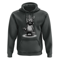 Retro Easter Raccoon Bunny Rock Hand Trash Panda Hoodie