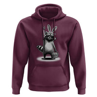 Retro Easter Raccoon Bunny Rock Hand Trash Panda Hoodie
