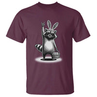 Retro Easter Raccoon Bunny Rock Hand Trash Panda T Shirt