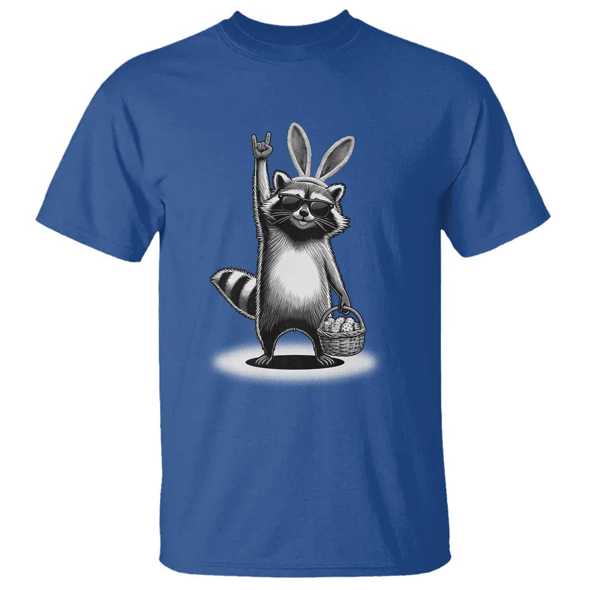Retro Easter Raccoon Bunny Rock Hand Trash Panda T Shirt