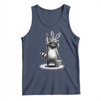 Retro Easter Raccoon Bunny Rock Hand Trash Panda Tank Top