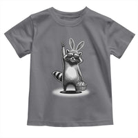 Retro Easter Raccoon Bunny Rock Hand Trash Panda Toddler T Shirt