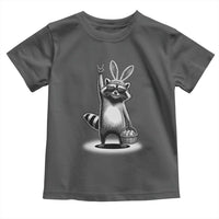 Retro Easter Raccoon Bunny Rock Hand Trash Panda Toddler T Shirt