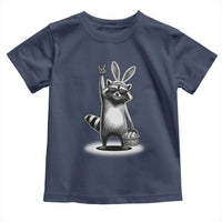 Retro Easter Raccoon Bunny Rock Hand Trash Panda Toddler T Shirt