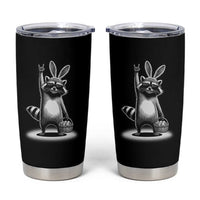 Retro Easter Raccoon Bunny Rock Hand Trash Panda Tumbler Cup