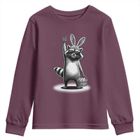 Retro Easter Raccoon Bunny Rock Hand Trash Panda Youth Sweatshirt
