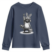 Retro Easter Raccoon Bunny Rock Hand Trash Panda Youth Sweatshirt