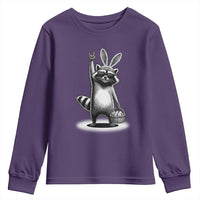 Retro Easter Raccoon Bunny Rock Hand Trash Panda Youth Sweatshirt