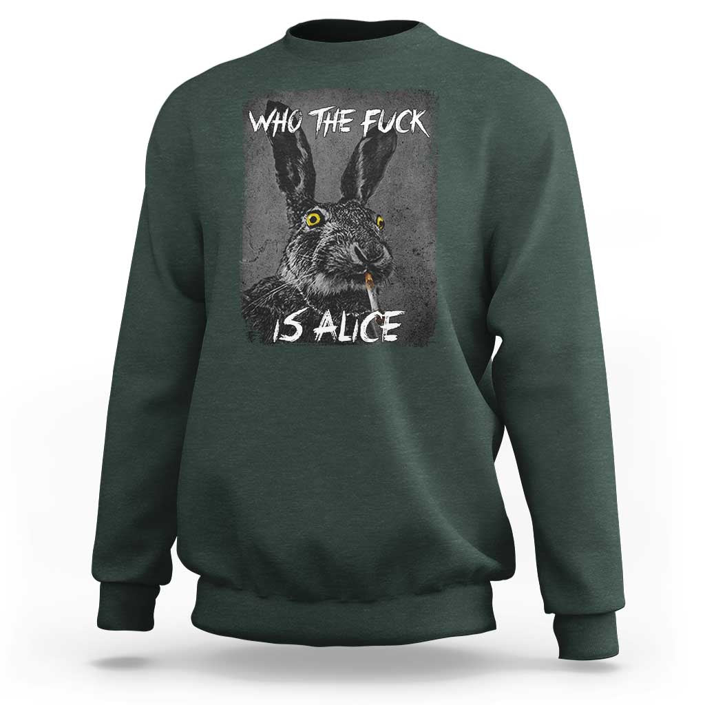 Funny Rabbit Who The Fuck Is Alice Sweatshirt