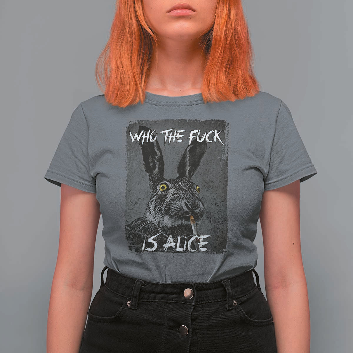 Funny Rabbit Who The Fuck Is Alice T Shirt For Women