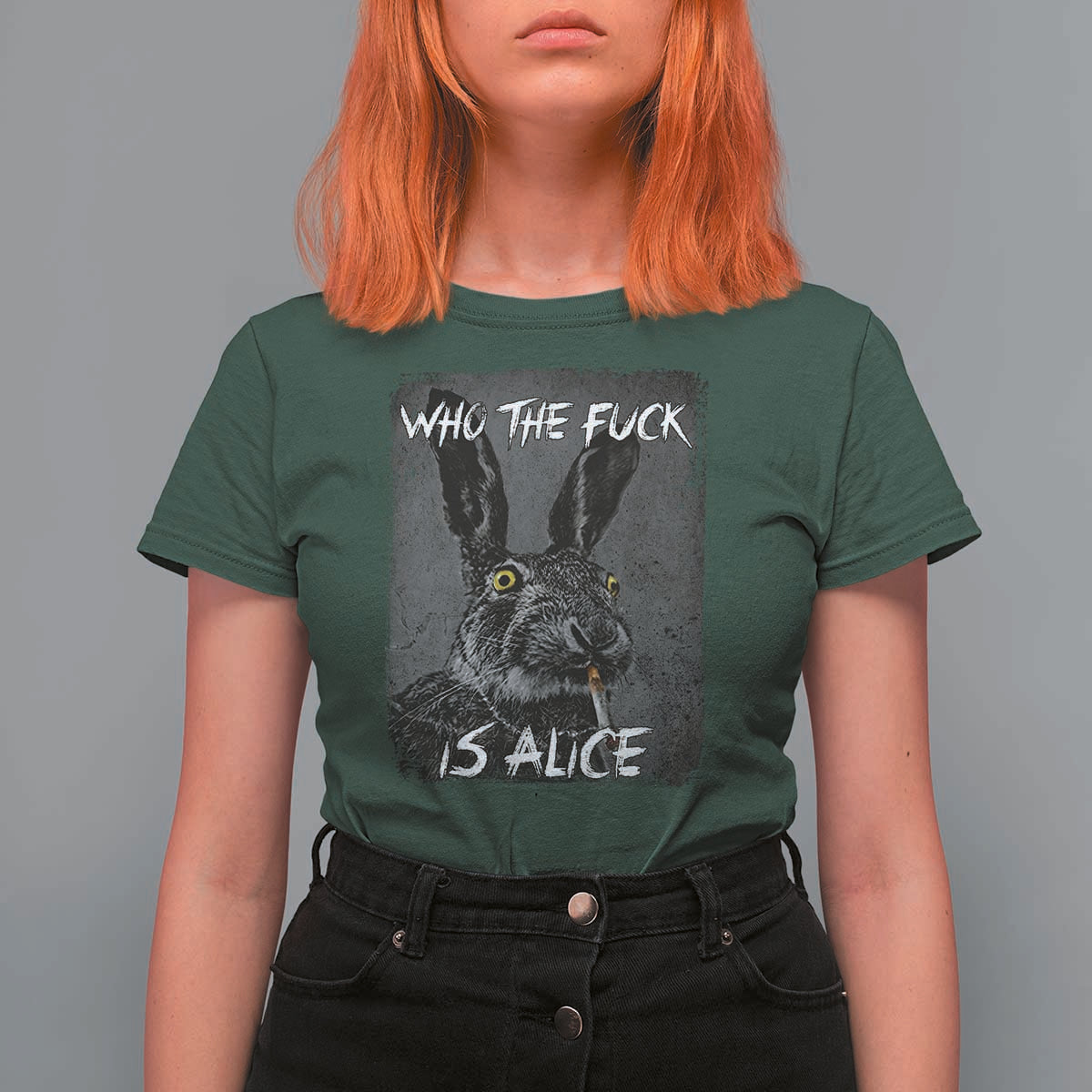 Funny Rabbit Who The Fuck Is Alice T Shirt For Women