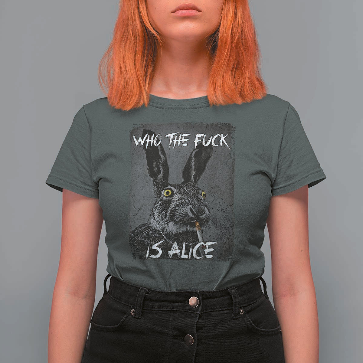Funny Rabbit Who The Fuck Is Alice T Shirt For Women
