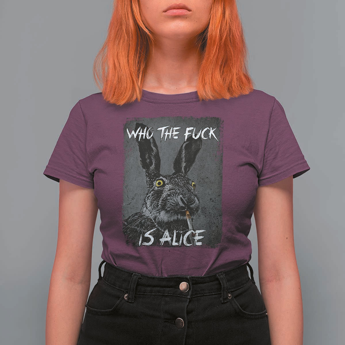 Funny Rabbit Who The Fuck Is Alice T Shirt For Women