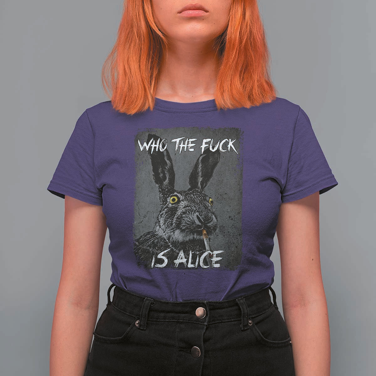 Funny Rabbit Who The Fuck Is Alice T Shirt For Women