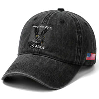 Funny Rabbit Who The Fuck Is Alice Washed Cotton Baseball Cap