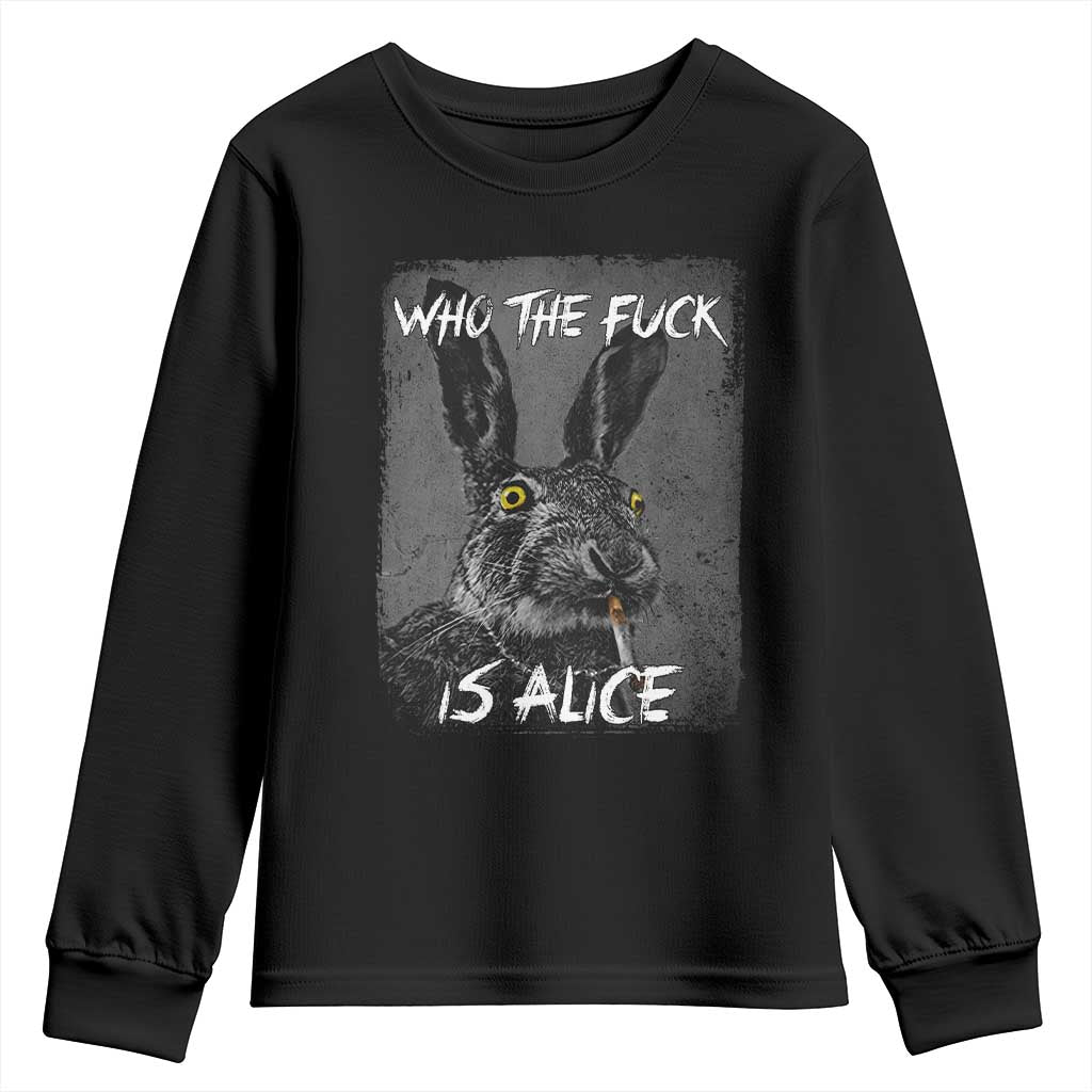 Funny Rabbit Who The Fuck Is Alice Youth Sweatshirt