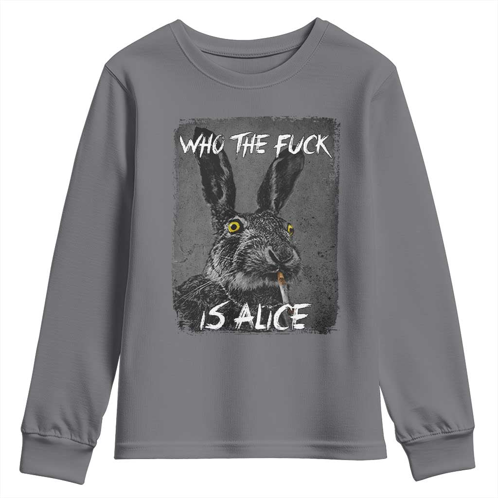 Funny Rabbit Who The Fuck Is Alice Youth Sweatshirt