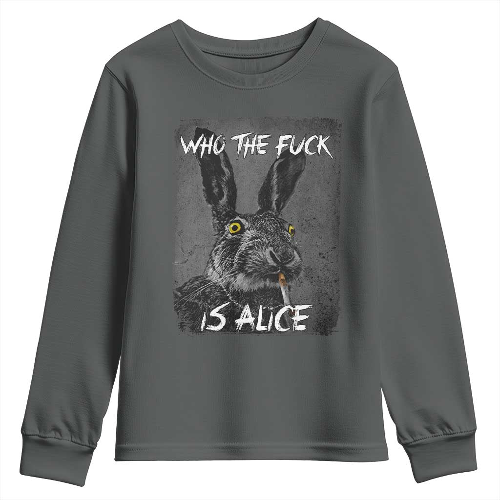 Funny Rabbit Who The Fuck Is Alice Youth Sweatshirt