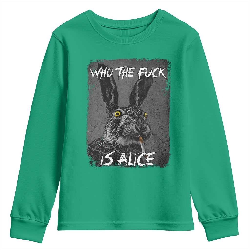 Funny Rabbit Who The Fuck Is Alice Youth Sweatshirt