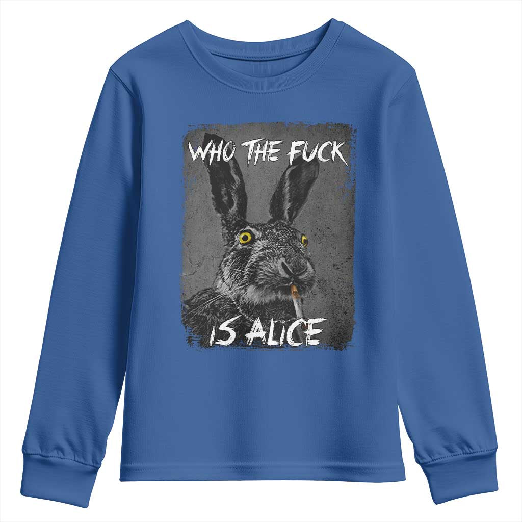 Funny Rabbit Who The Fuck Is Alice Youth Sweatshirt