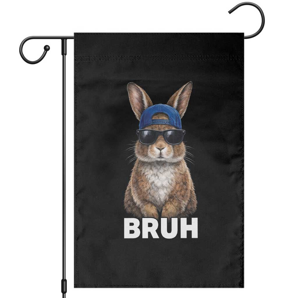 Funny Easter Bruh Bunny Sunglasses Meme Garden Flag