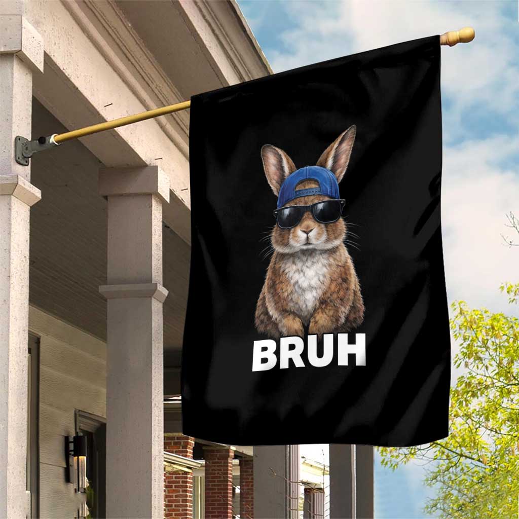 Funny Easter Bruh Bunny Sunglasses Meme Garden Flag