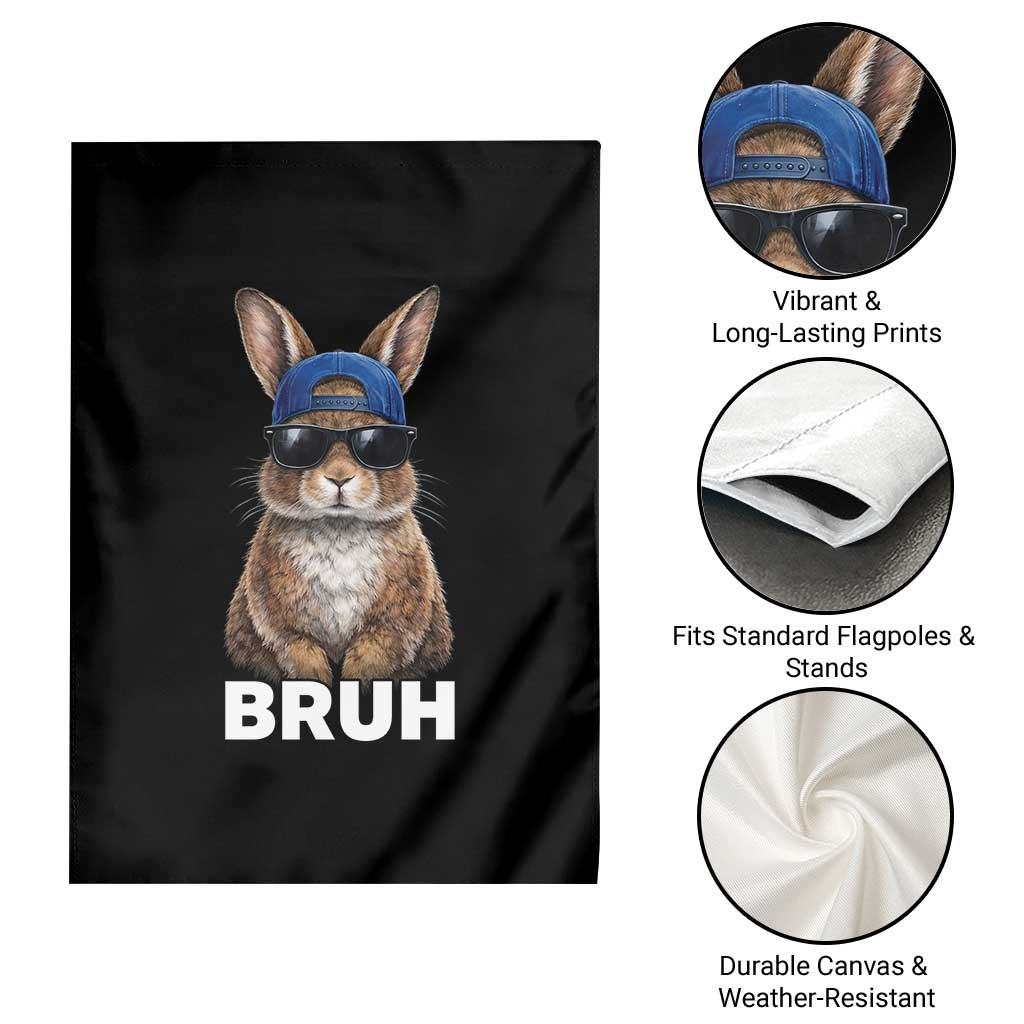 Funny Easter Bruh Bunny Sunglasses Meme Garden Flag