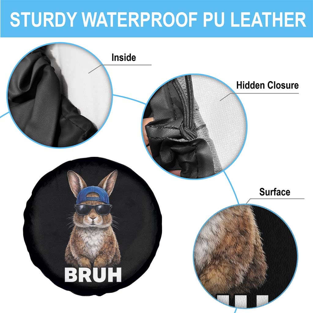 Funny Easter Bruh Bunny Sunglasses Meme Spare Tire Cover