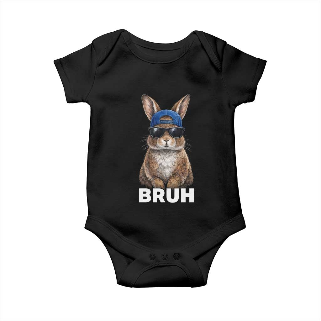 Funny Easter Bruh Bunny Sunglasses Meme Baby Onesie