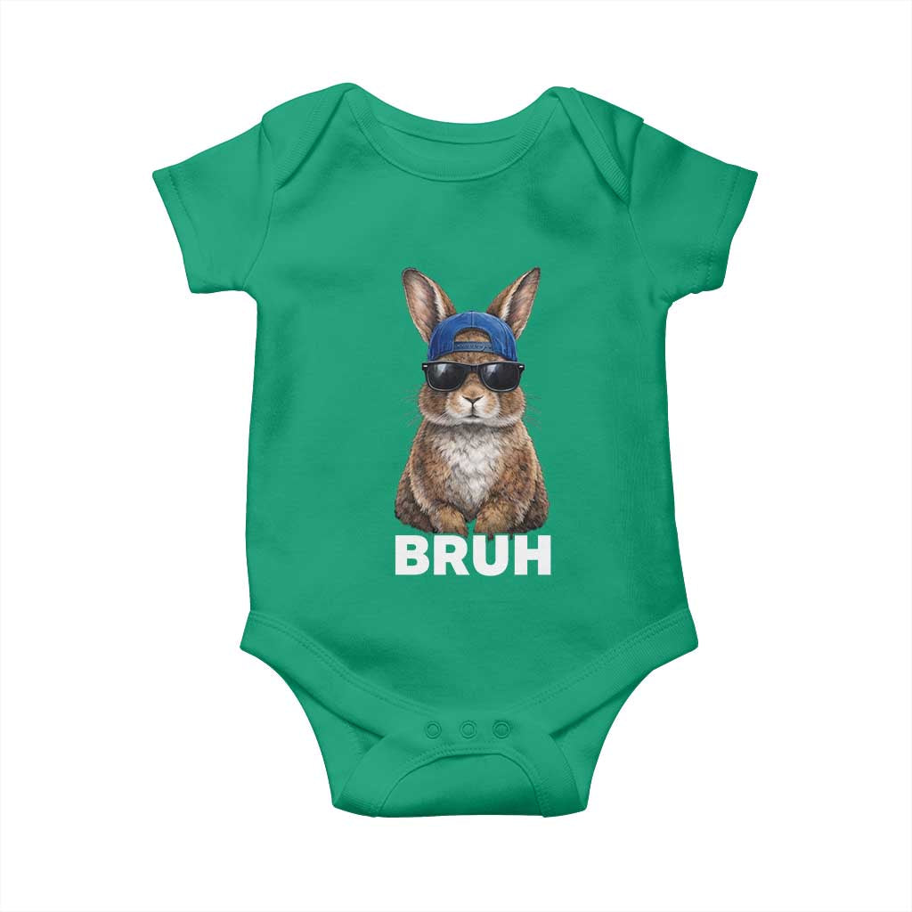 Funny Easter Bruh Bunny Sunglasses Meme Baby Onesie