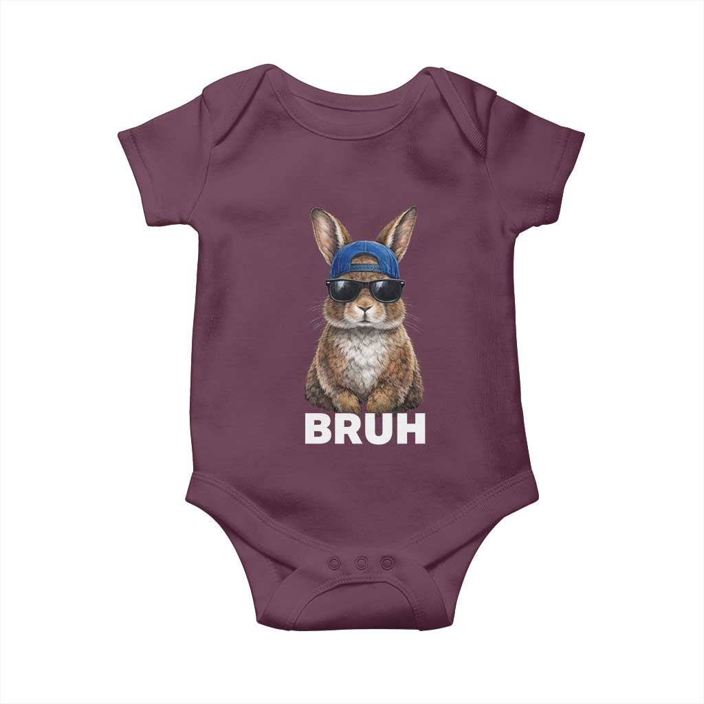 Funny Easter Bruh Bunny Sunglasses Meme Baby Onesie
