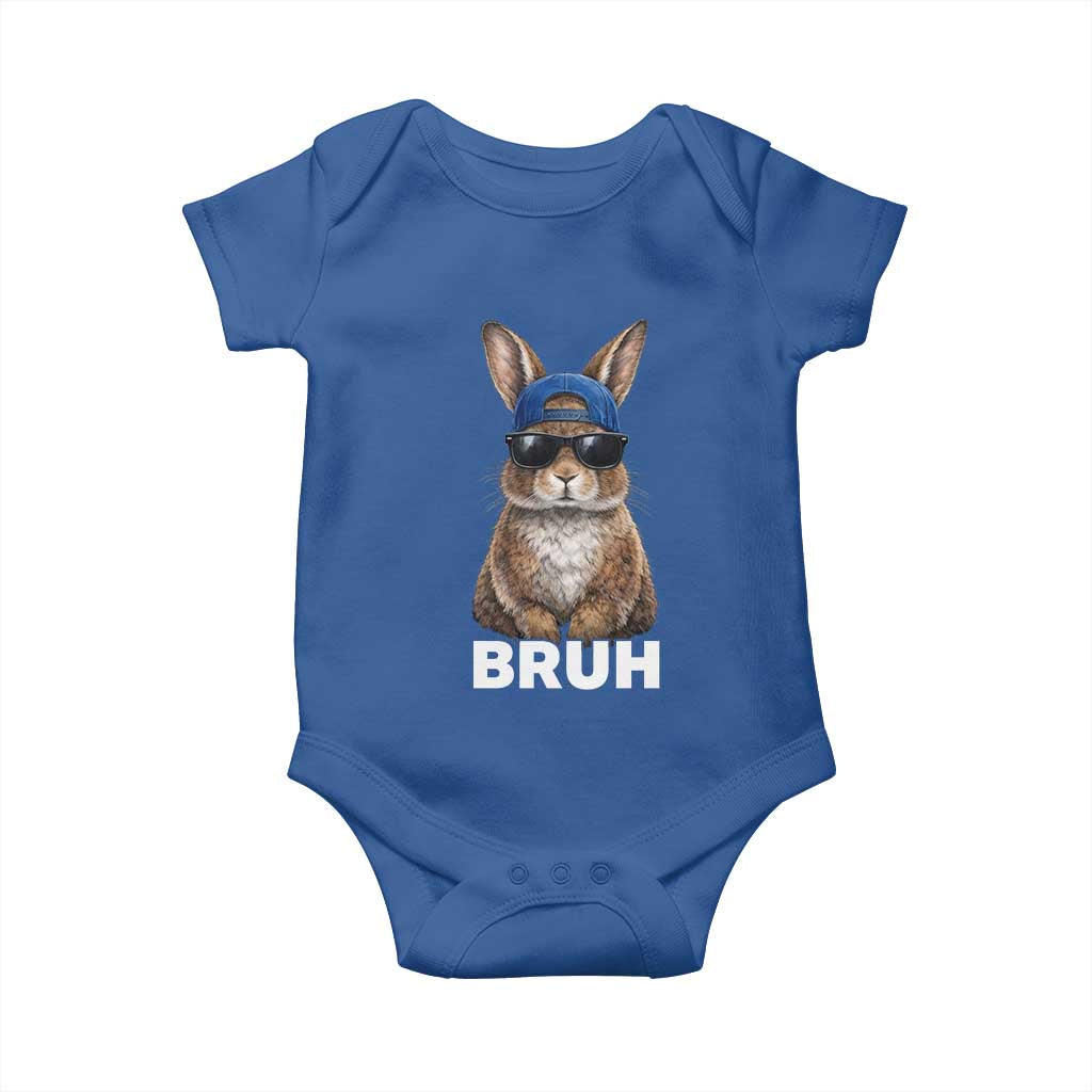 Funny Easter Bruh Bunny Sunglasses Meme Baby Onesie