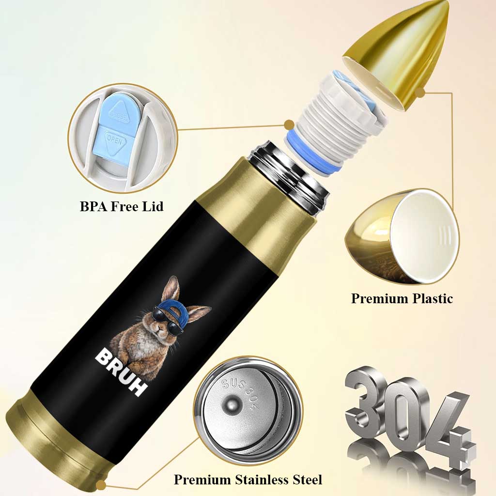 Funny Easter Bruh Bunny Sunglasses Meme Bullet Tumbler