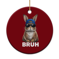 Funny Easter Bruh Bunny Sunglasses Meme Ceramic Ornament