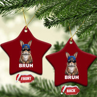 Funny Easter Bruh Bunny Sunglasses Meme Ceramic Ornament