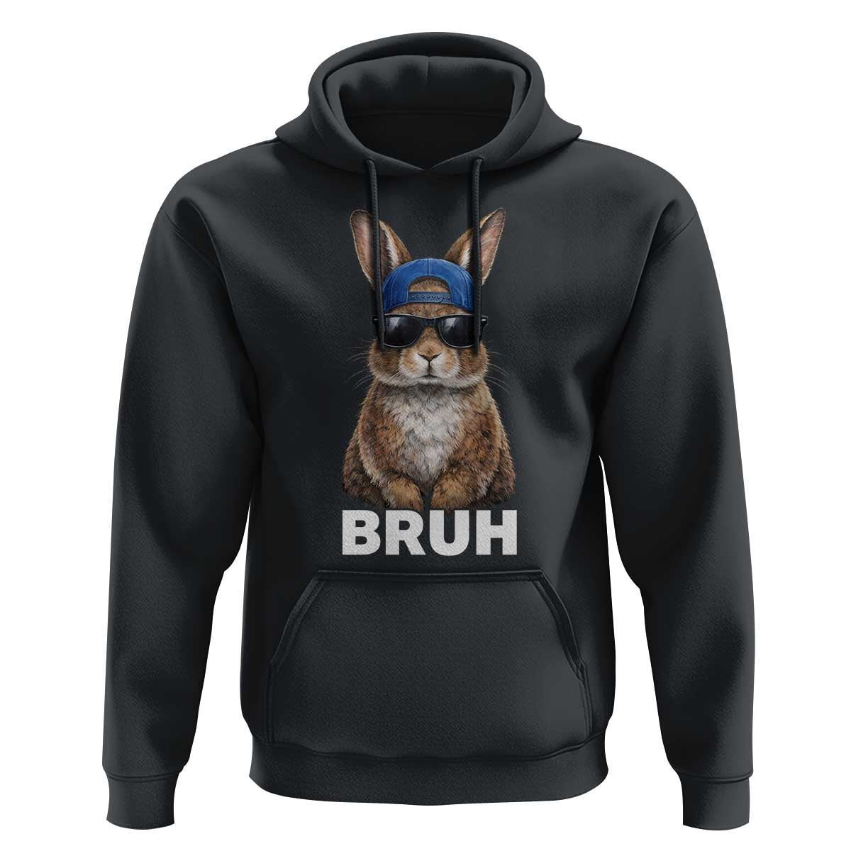 Funny Easter Bruh Bunny Sunglasses Meme Hoodie