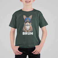 Funny Easter Bruh Bunny Sunglasses Meme T Shirt For Kid