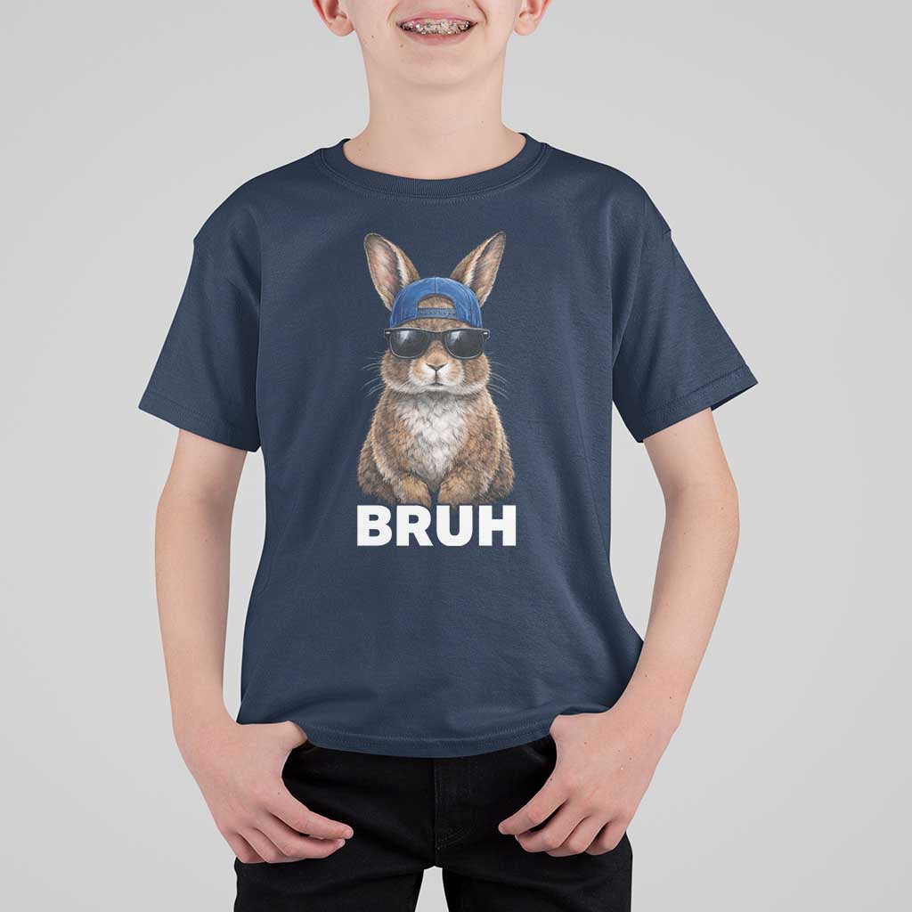 Funny Easter Bruh Bunny Sunglasses Meme T Shirt For Kid