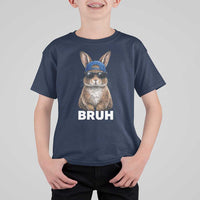 Funny Easter Bruh Bunny Sunglasses Meme T Shirt For Kid