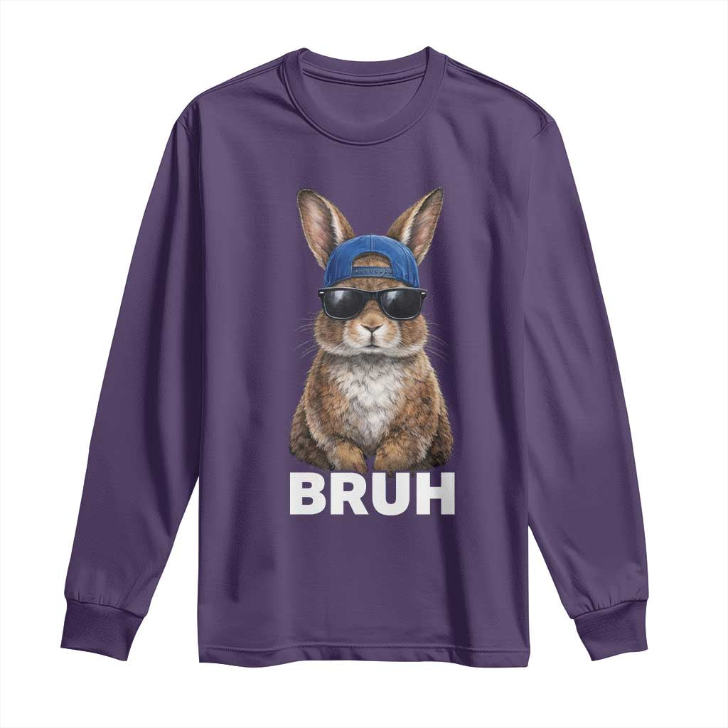 Funny Easter Bruh Bunny Sunglasses Meme Long Sleeve Shirt